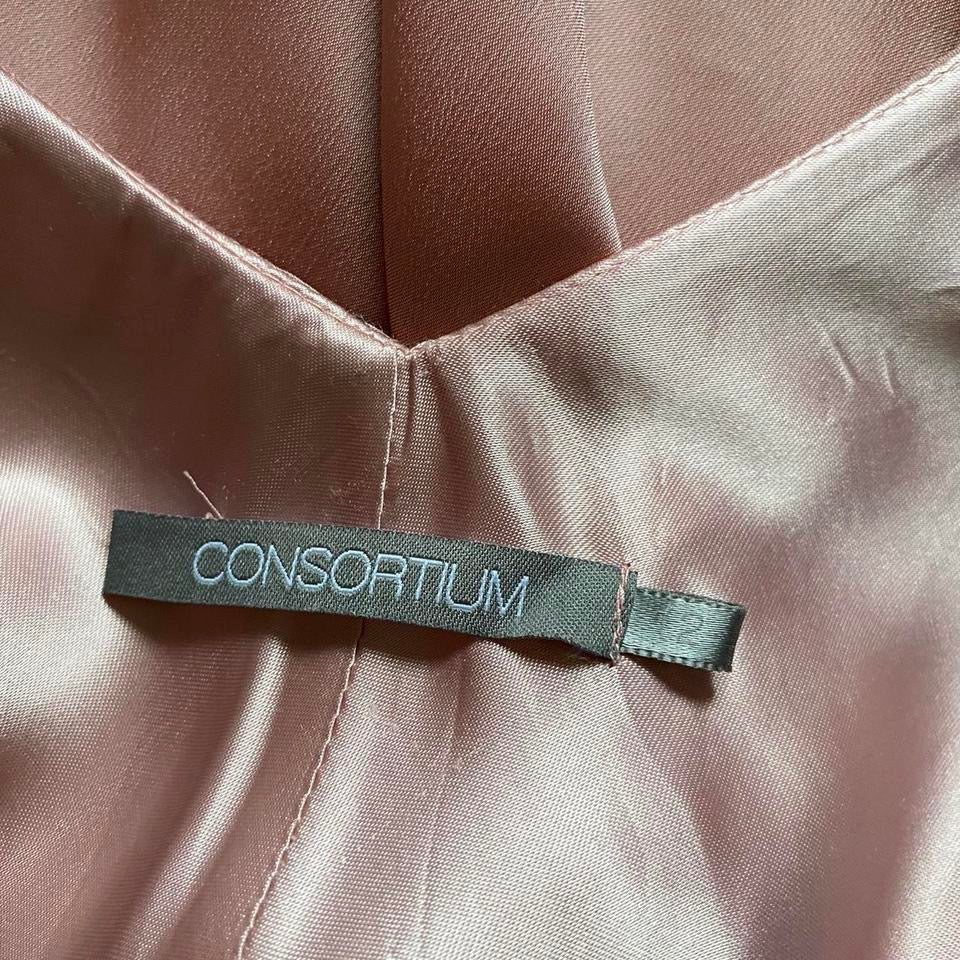 Dusky pink chiffon evening gown UK 10