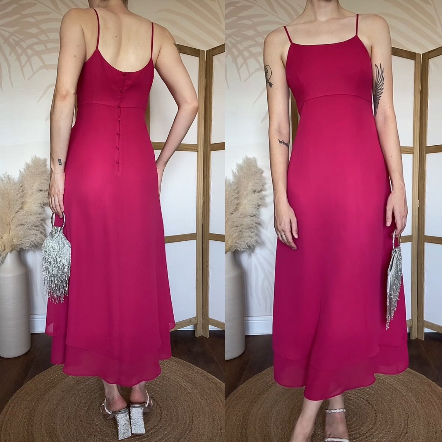 Pink Principles chiffon summer dress uk 12