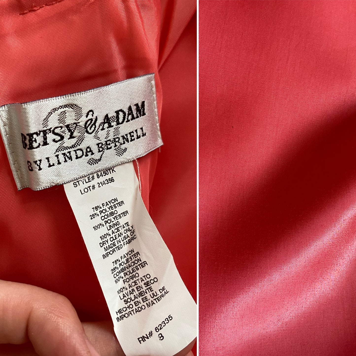 Betsy & Adam coral evening prom dress uk 6-8 & 8-10 available