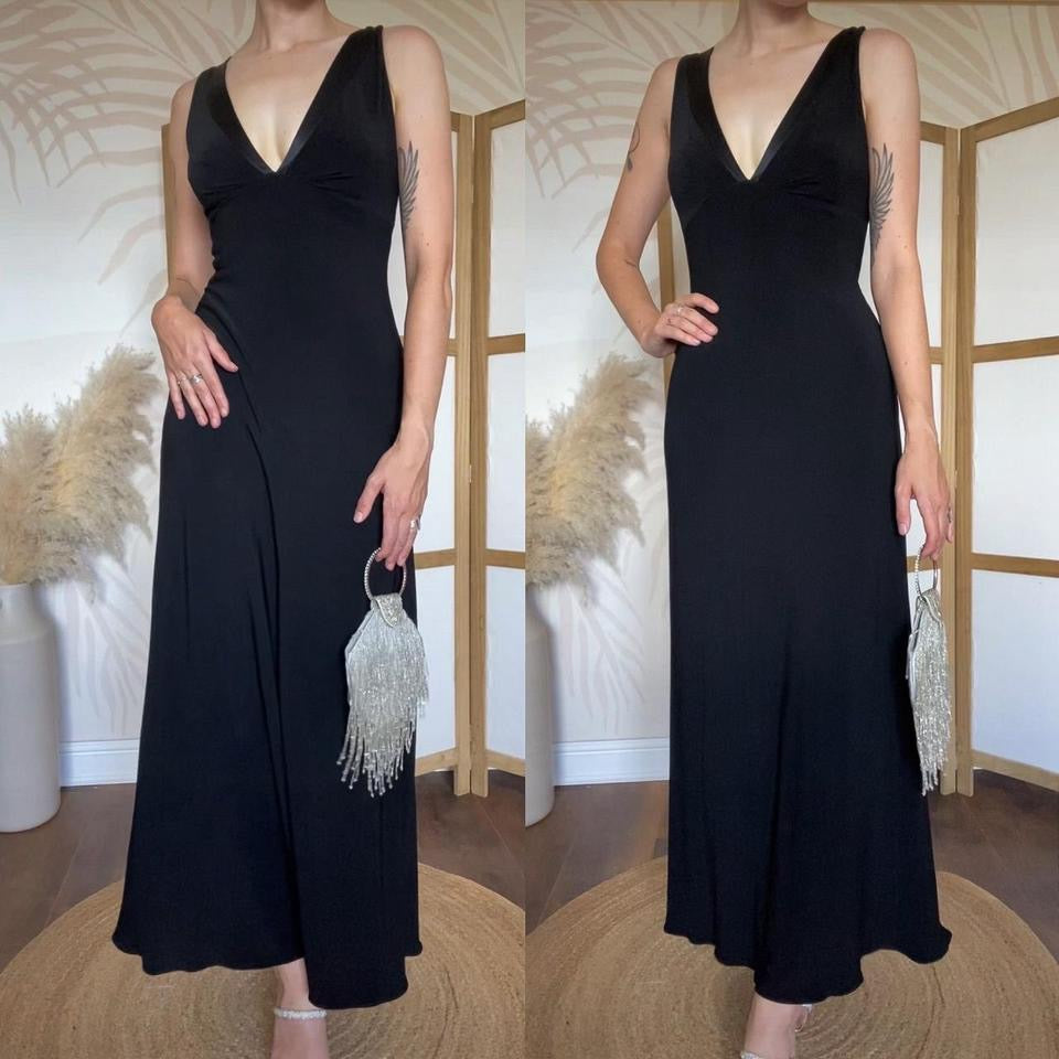 Laundry 90s black stretch evening dress uk 8