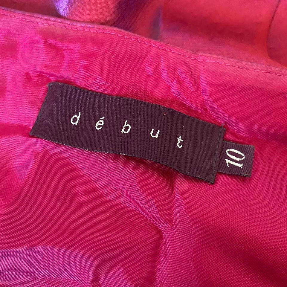 Debut iridescent pink dress & shawl UK 10