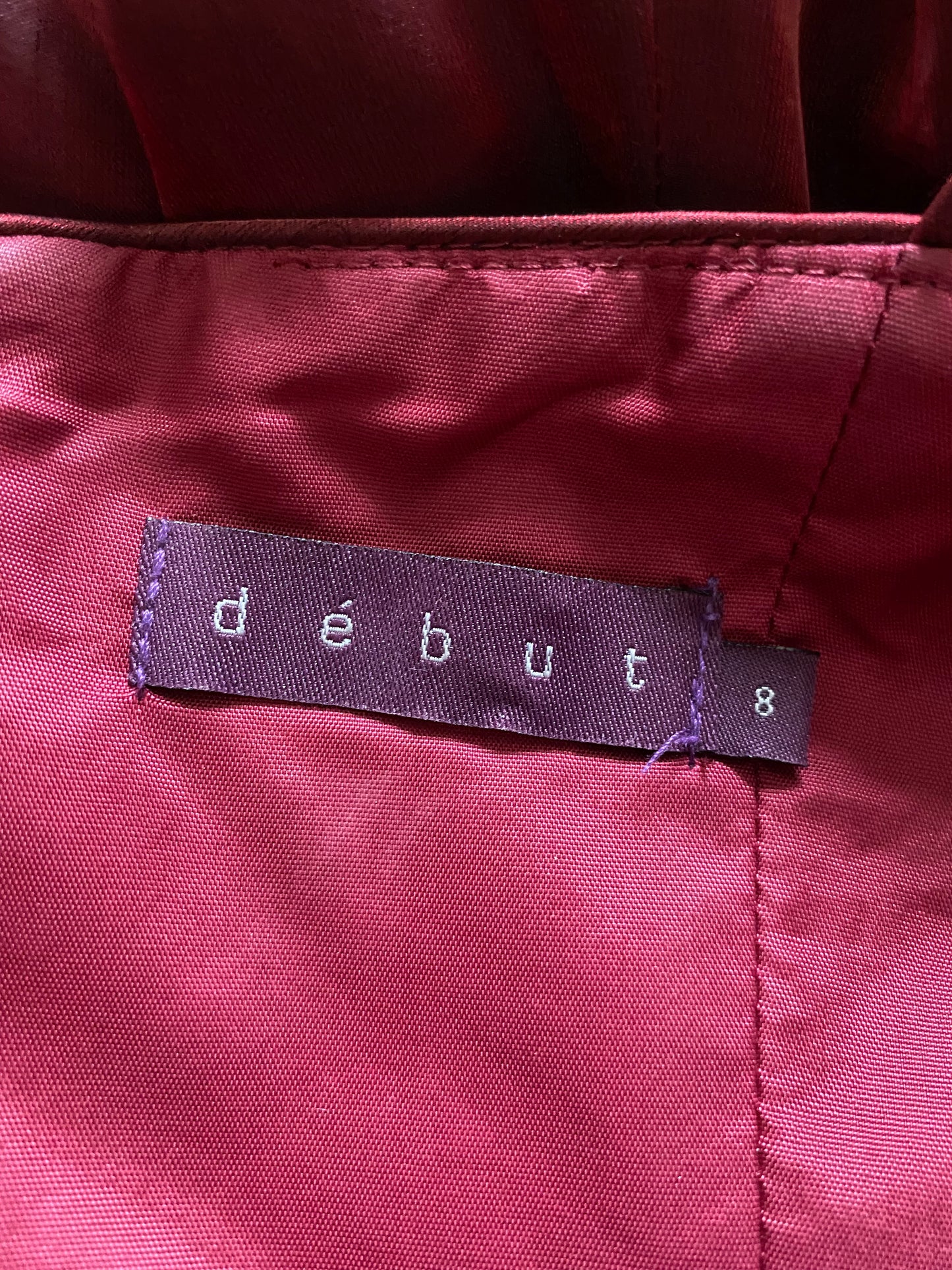 Shimmery red a-line evening dress UK 8 & UK 10