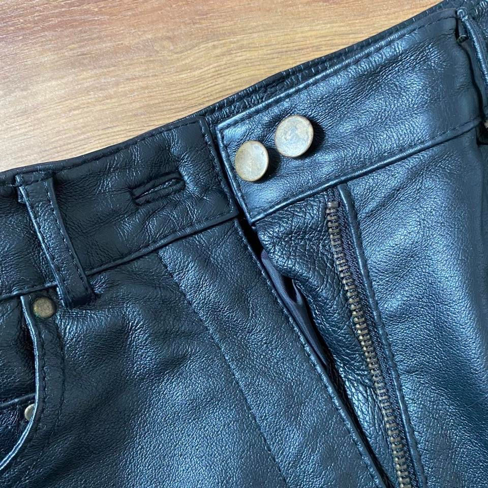 Real leather black trousers UK 8-10