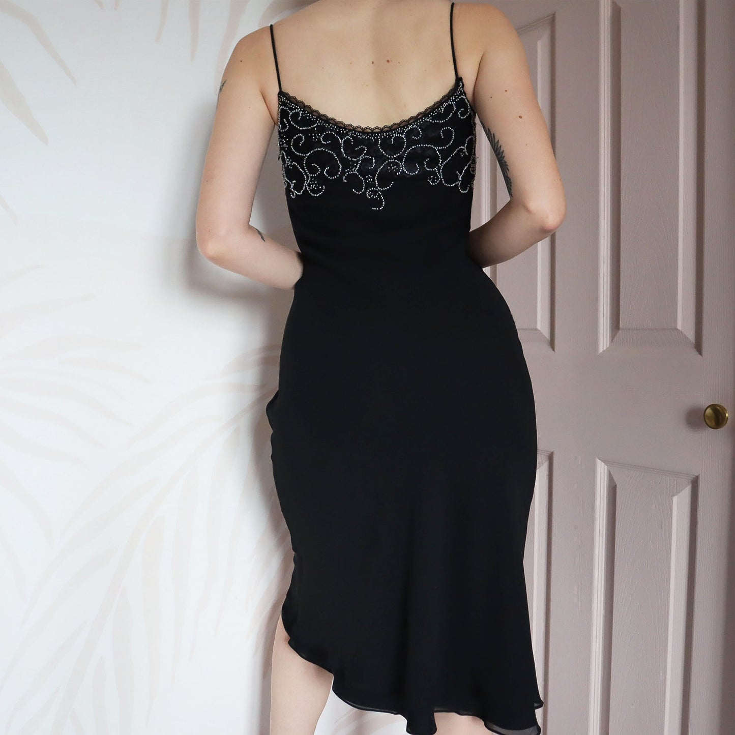 Vintage After Six 2 piece chiffon dress & shawl UK 10