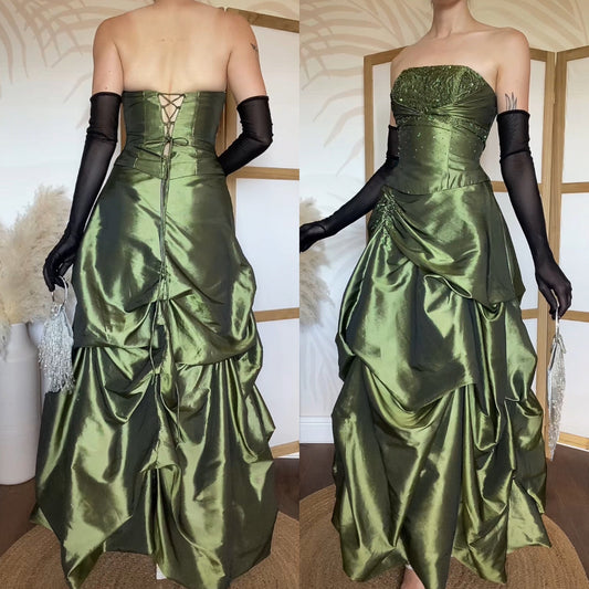 Zum Zum strapless green a-line prom dress uk 10