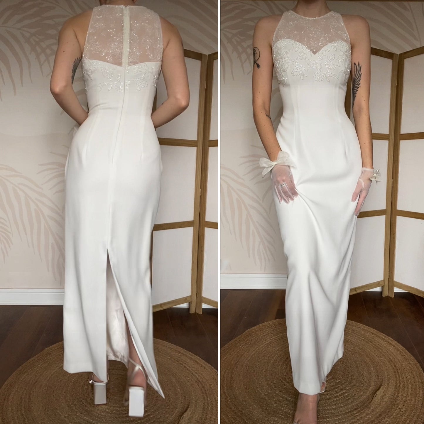 Victoria Jane white beaded wedding dress UK 12