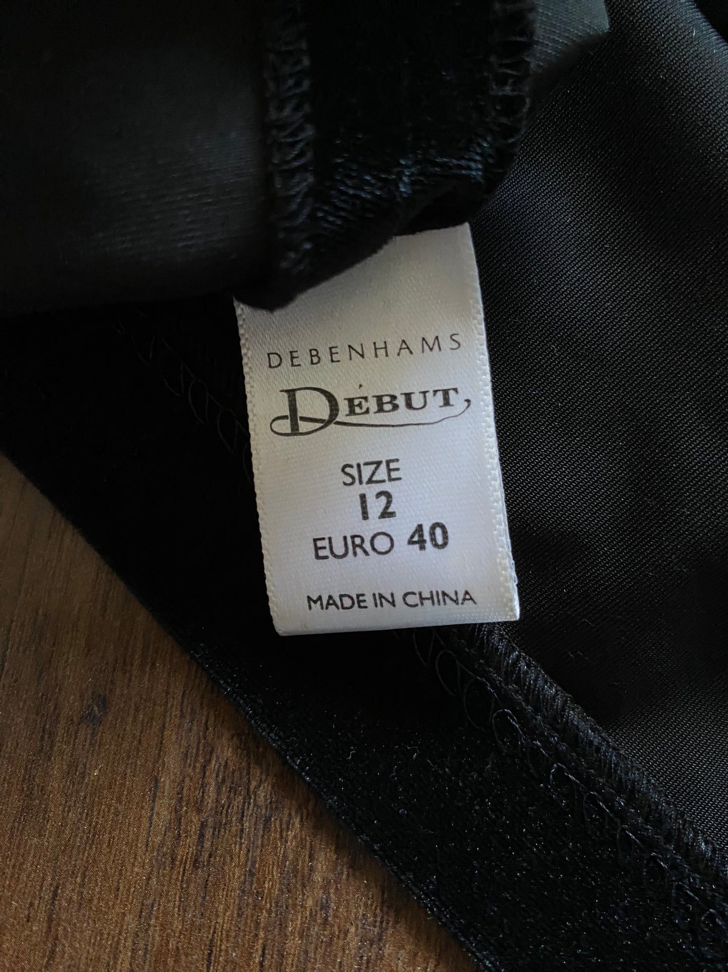 Black Debut stretch evening dress UK 12