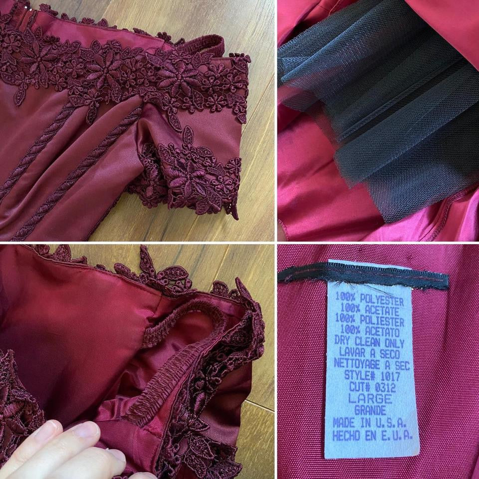 Burgundy off shoulder a-line prom dress uk 14