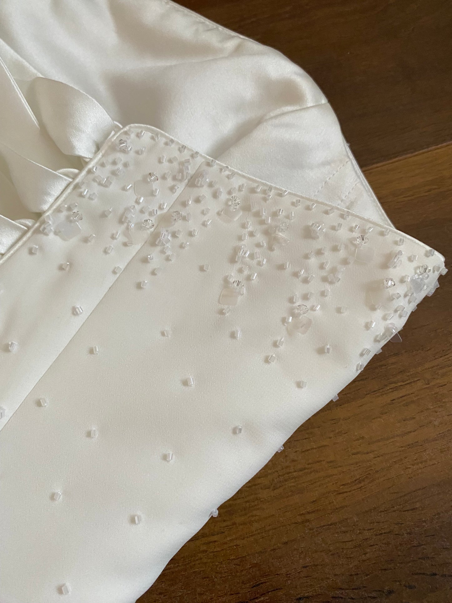 Maggie Sottero white strapless wedding dress & shawl uk 6-8