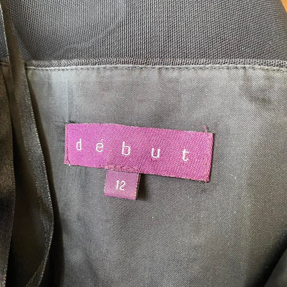 Black beaded Debut midi dress UK 12