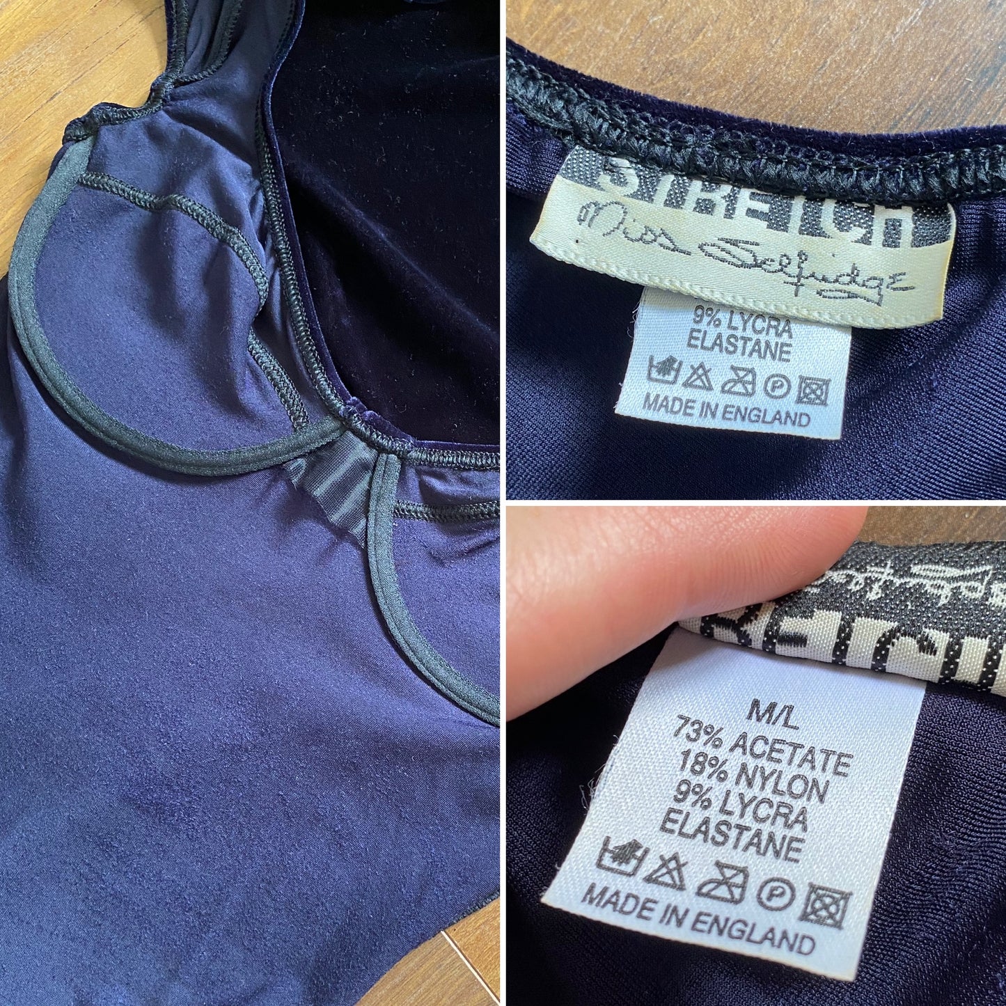 Navy velvet stretch bodycon dress uk 8