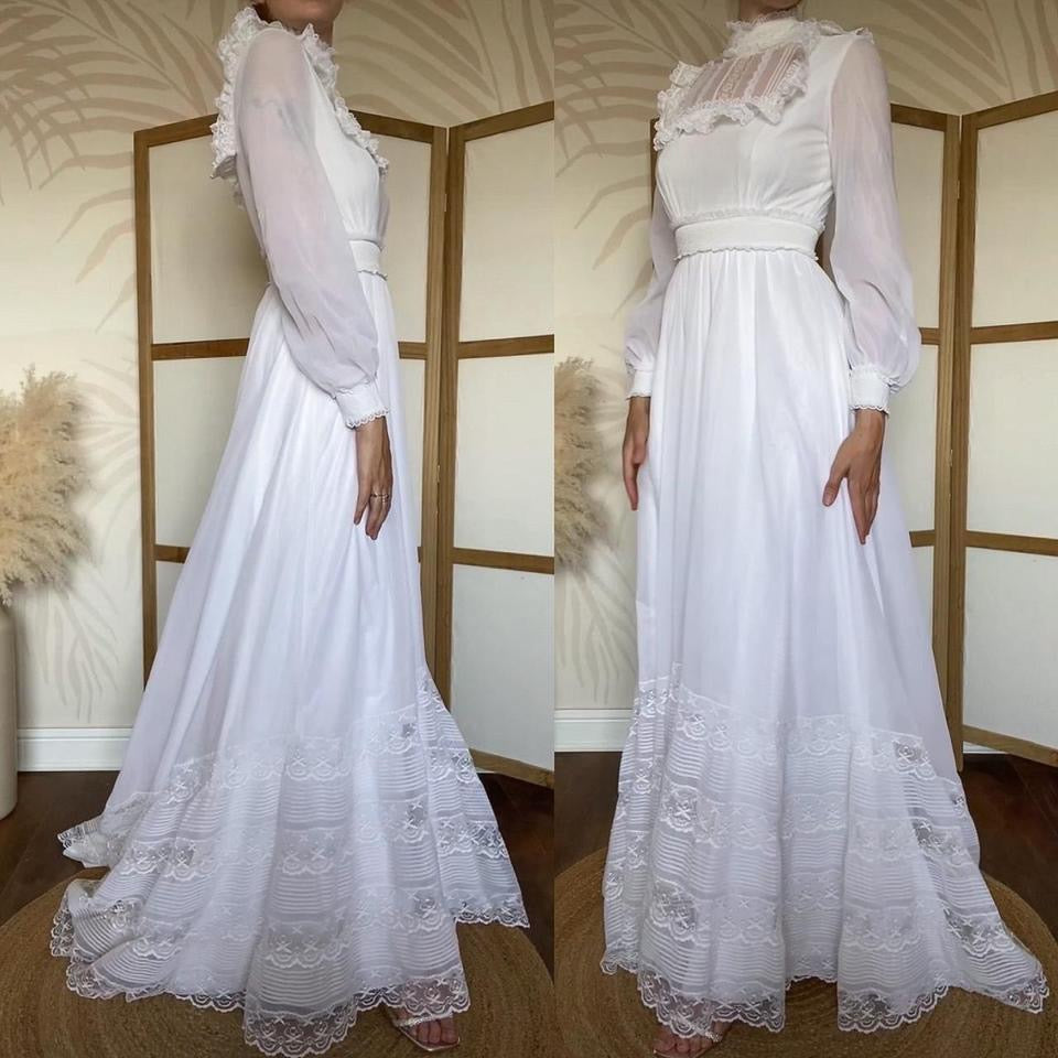 Vintage Berkertex Bride 70s wedding dress uk 6-8