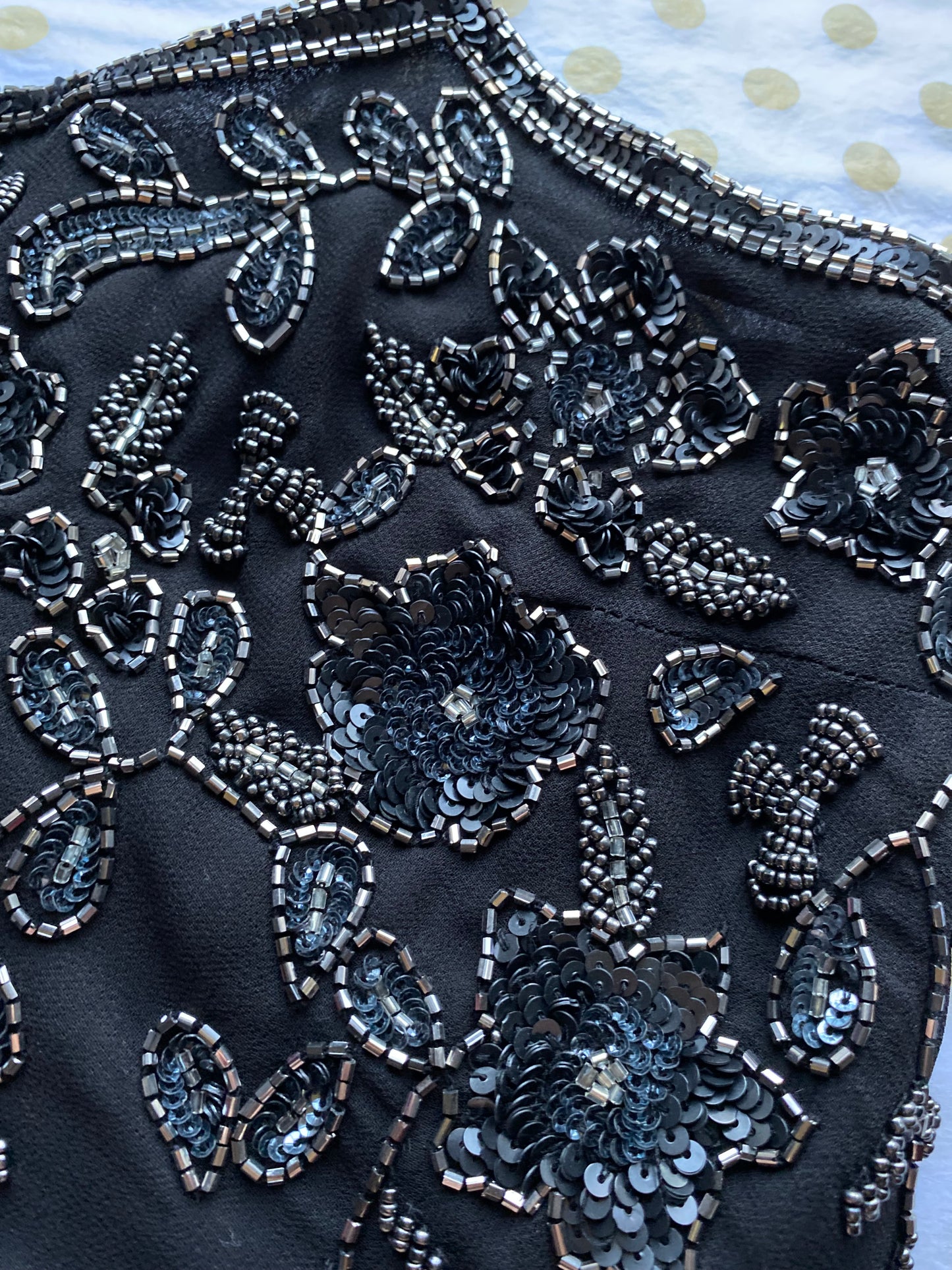 Black beaded midi dress UK 12