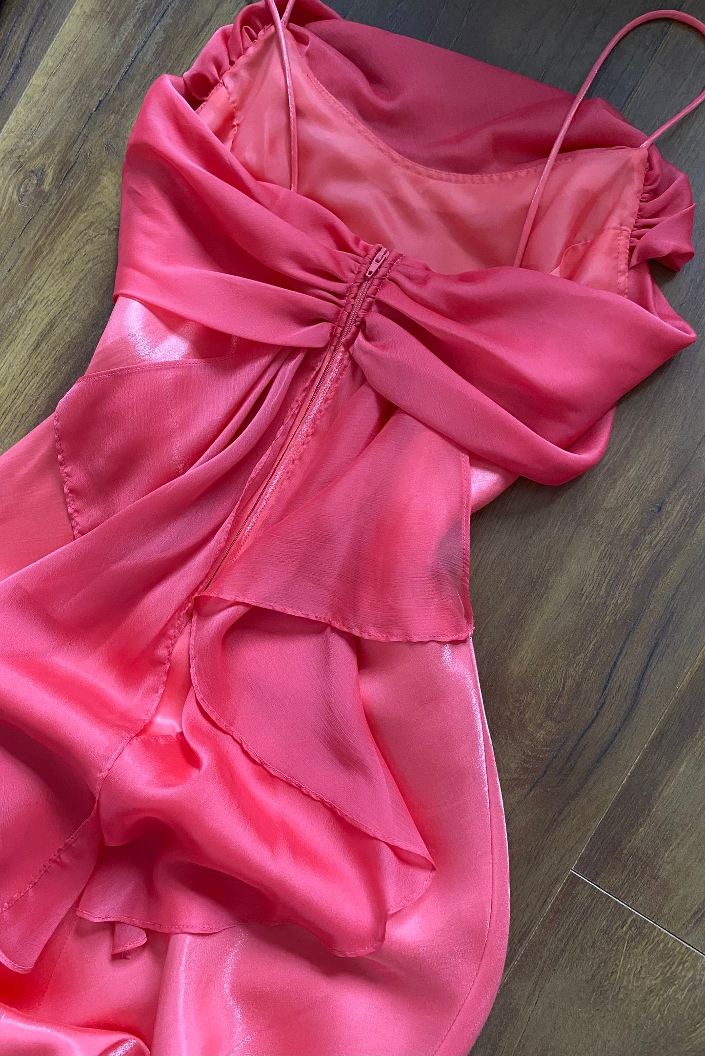 Betsy & Adam coral evening prom dress uk 6-8 & 8-10 available