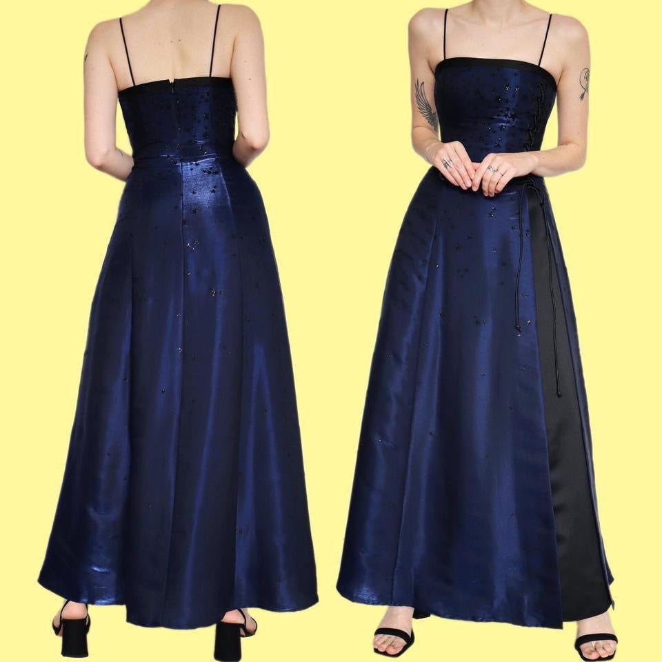 Blue Morgan & Co glittery star gown UK 10 – Scum Vintage