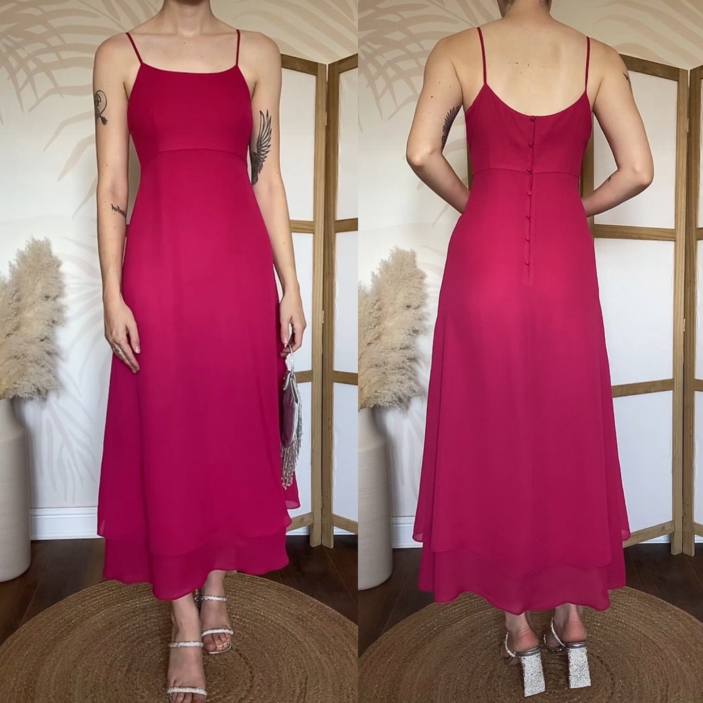 Pink Principles chiffon summer dress uk 12