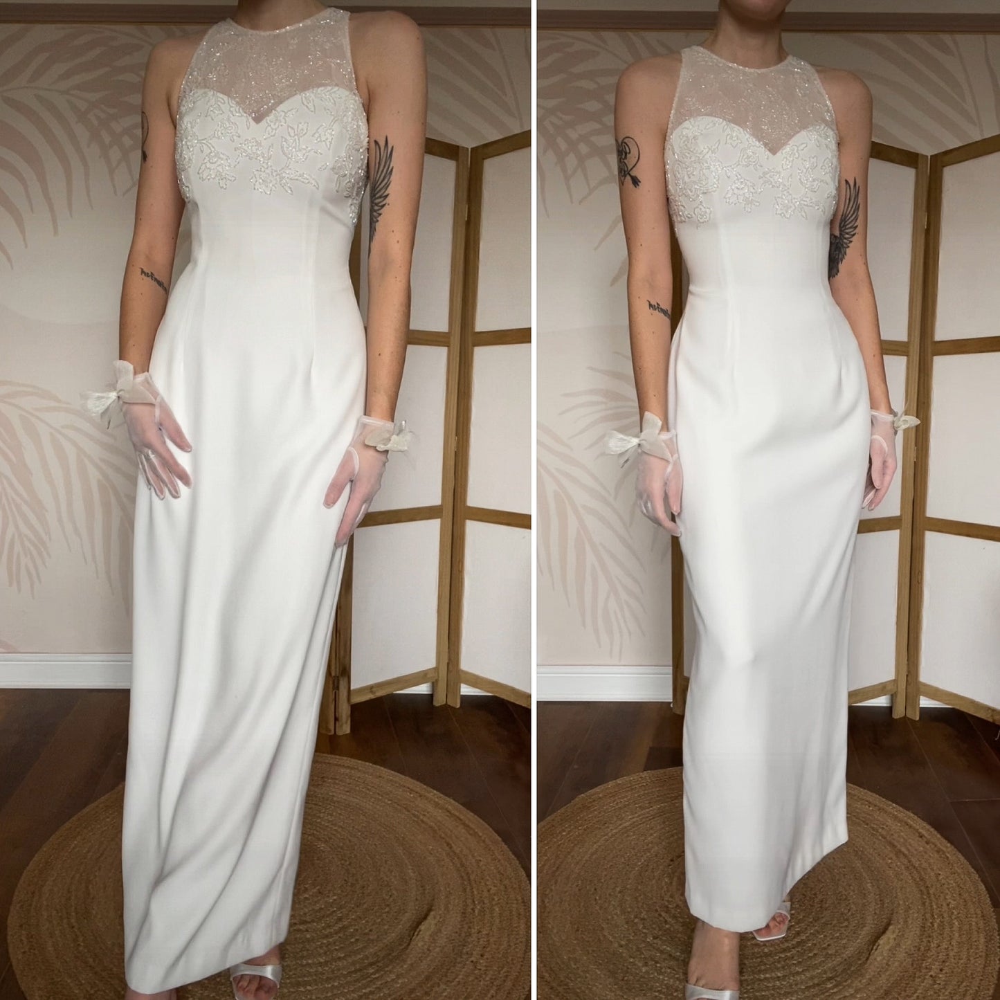Victoria Jane white beaded wedding dress UK 12