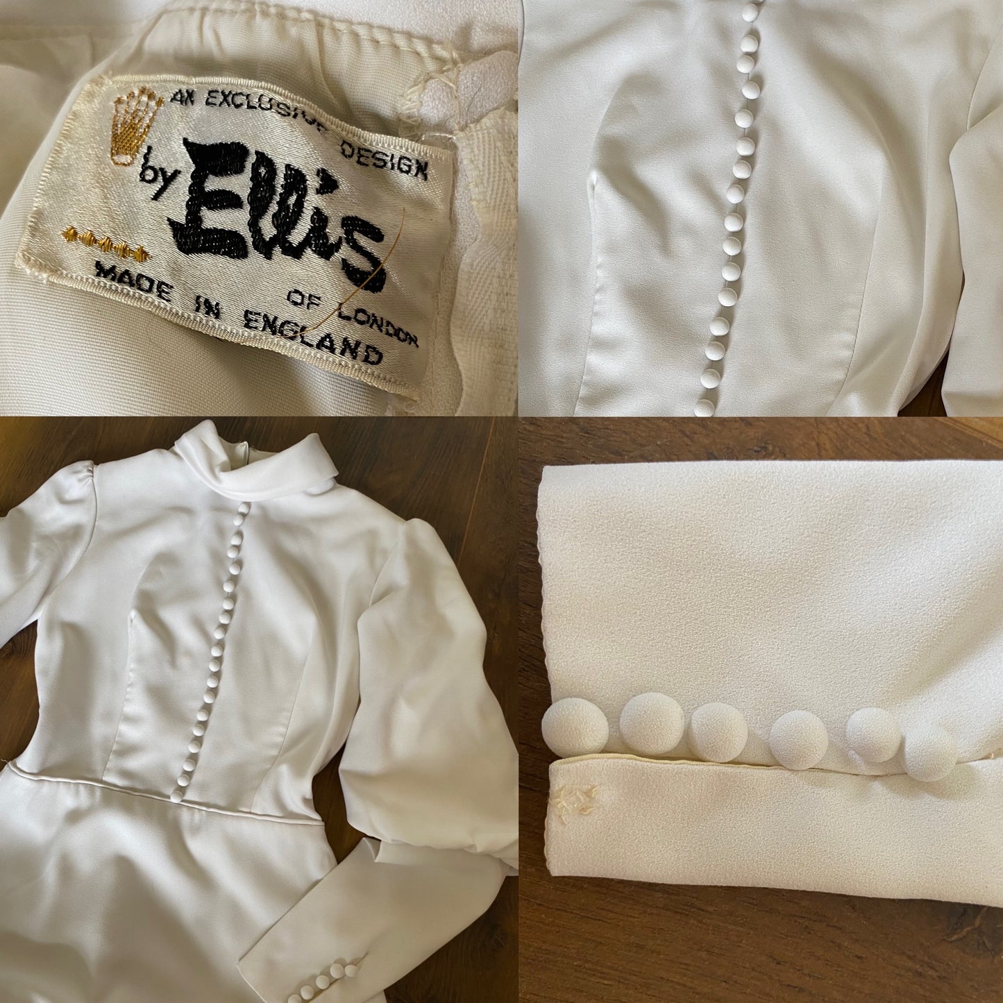 Ellis white long balloon sleeve wedding dress UK 8-10