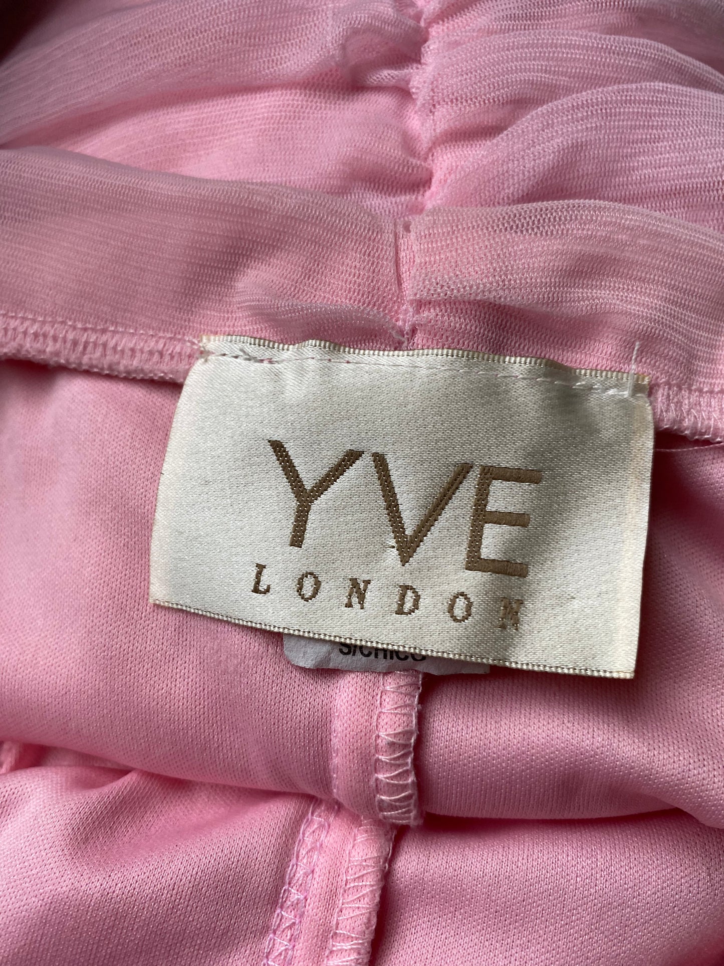 Baby pink YVE stretch evening dress UK S