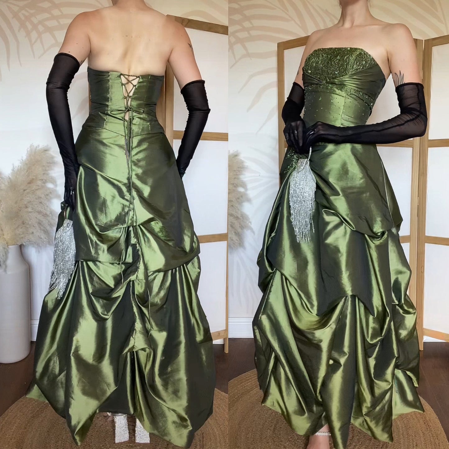 Zum Zum strapless green a-line prom dress uk 10