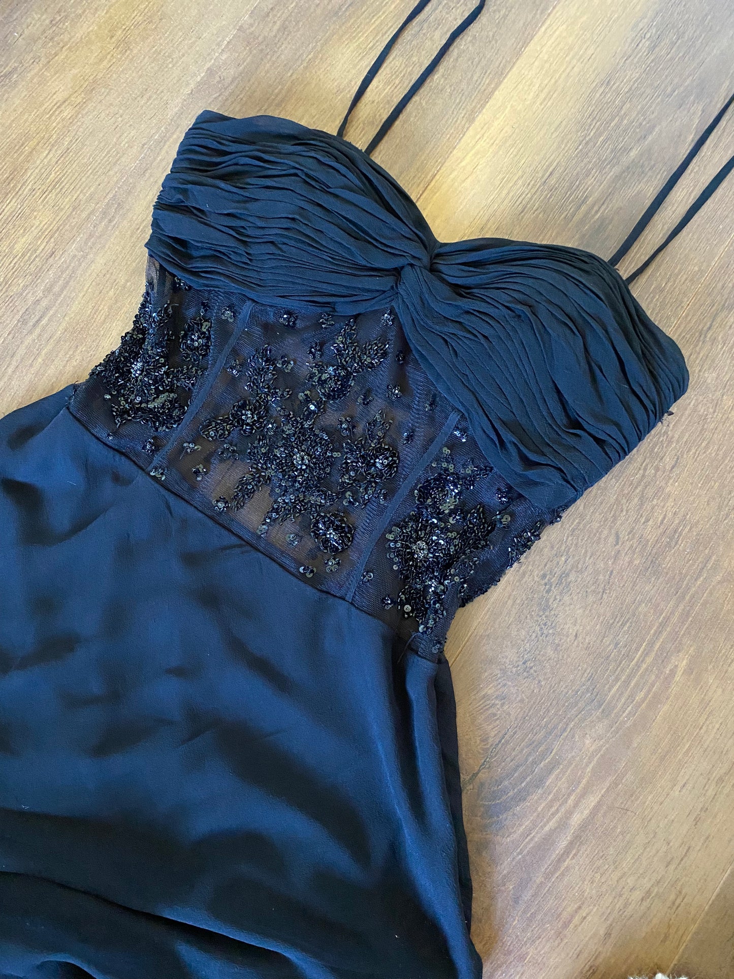 100% silk Emma Somerset sheer waist evening dress uk 10