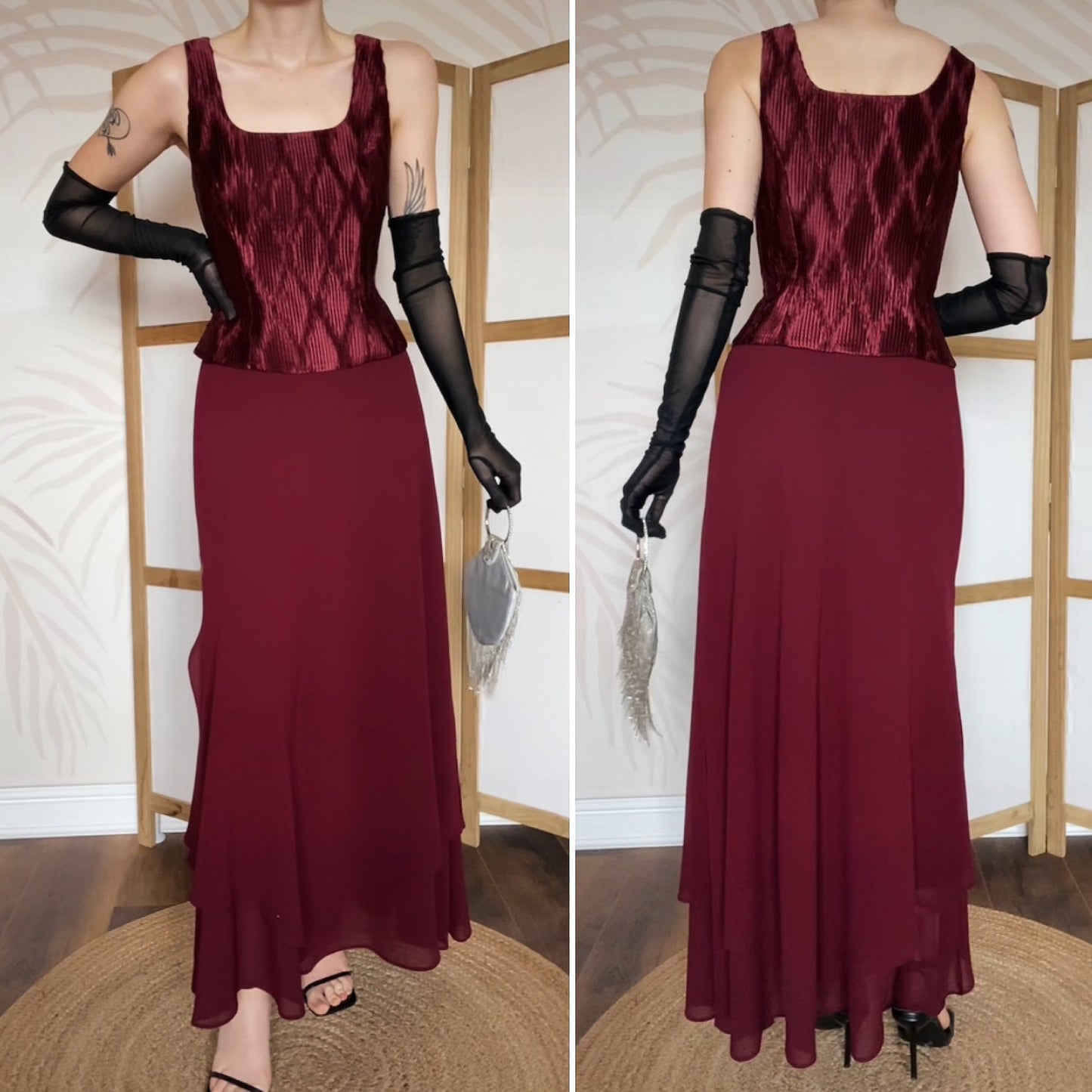 Joseph Ribkoff burgundy 2 piece set uk 10