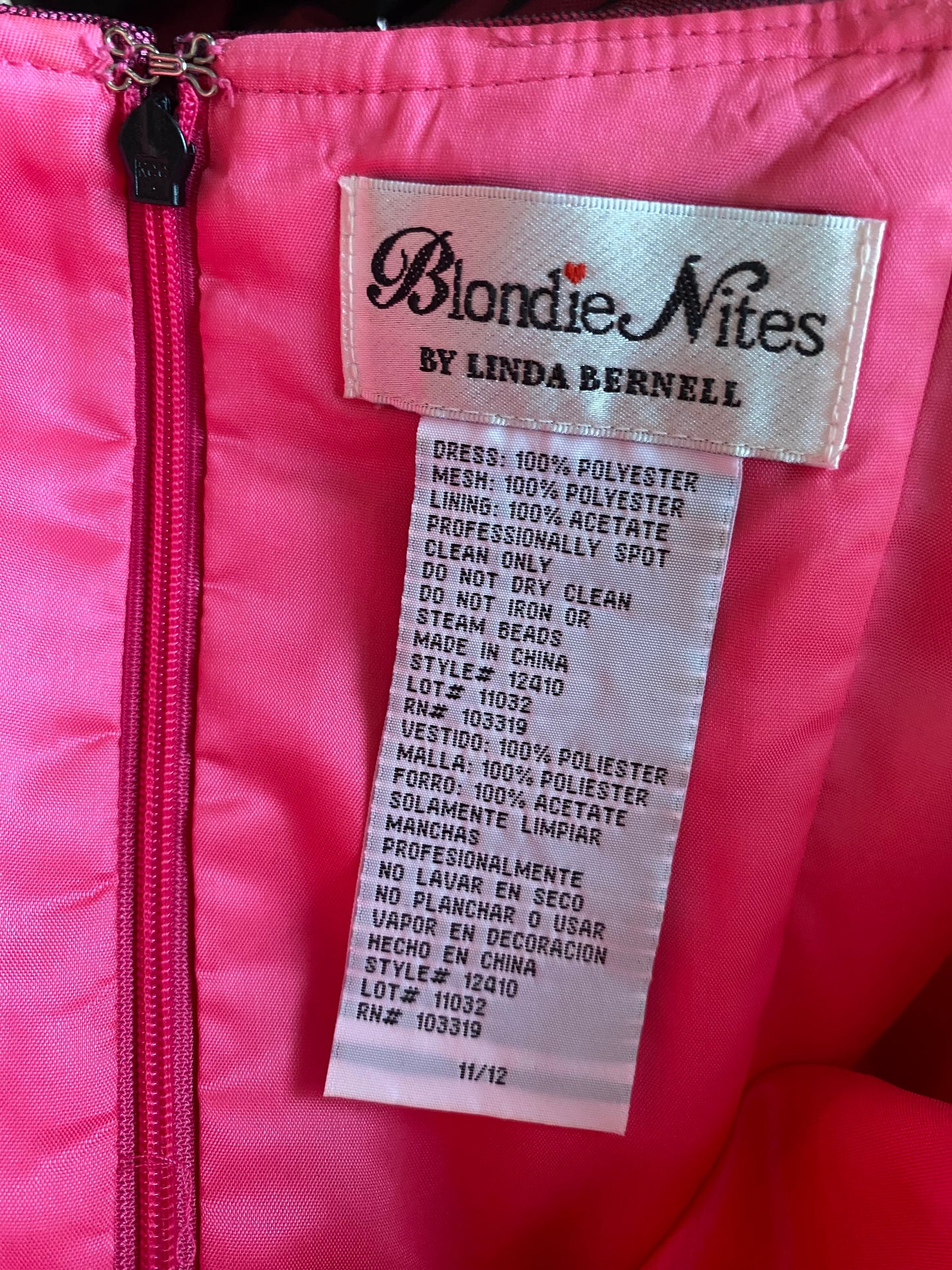 Blondie Nites pink sequin prom dress uk 12