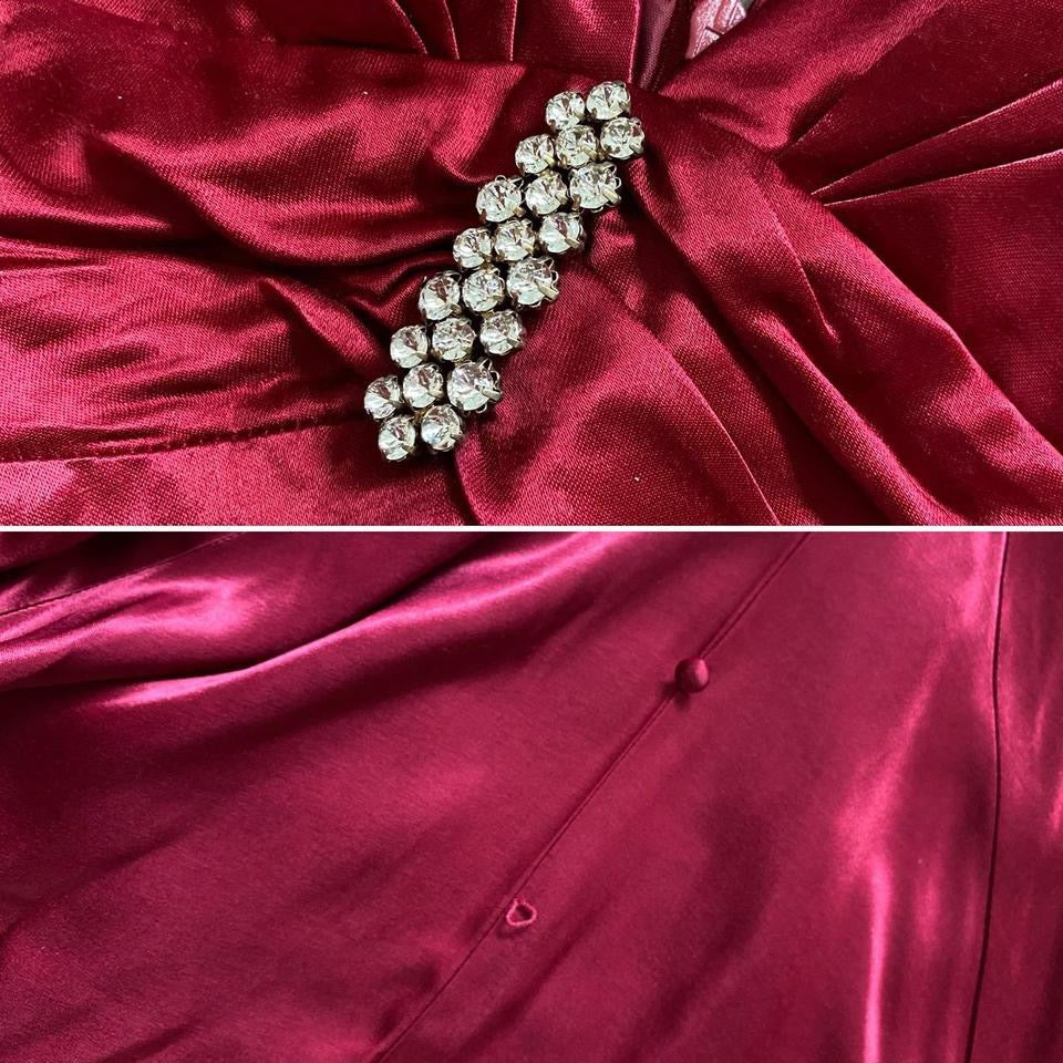 Morgan & Co red satin evening dress UK 10