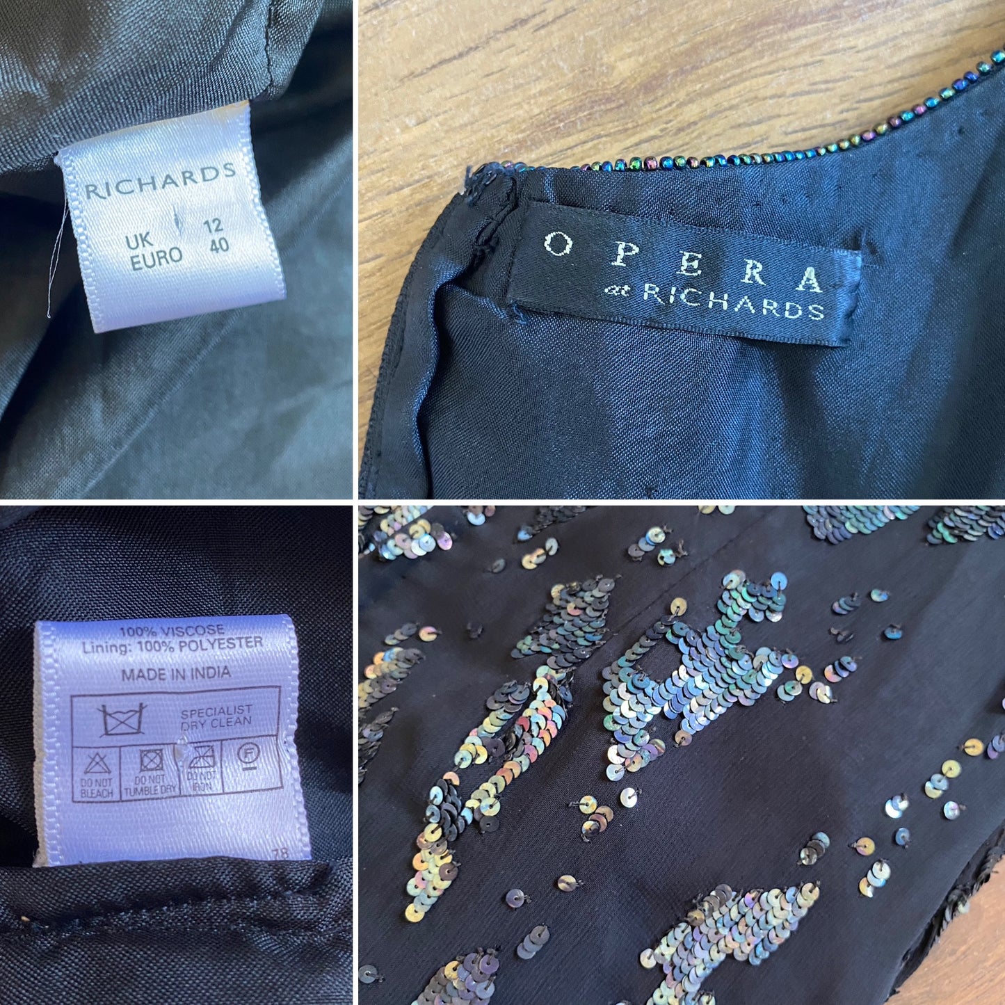 Opera by Richards sequin evening dress uk 8-10 & 10-12