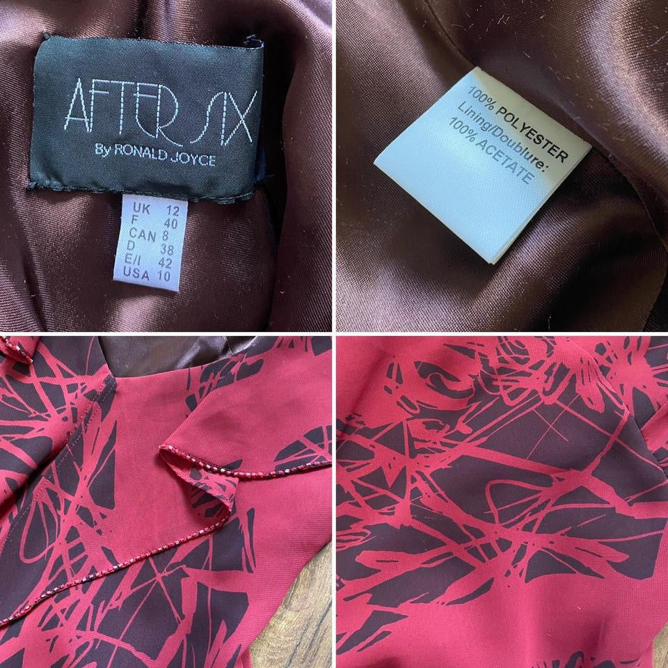 After Six red print slip dress & shawl UK 10