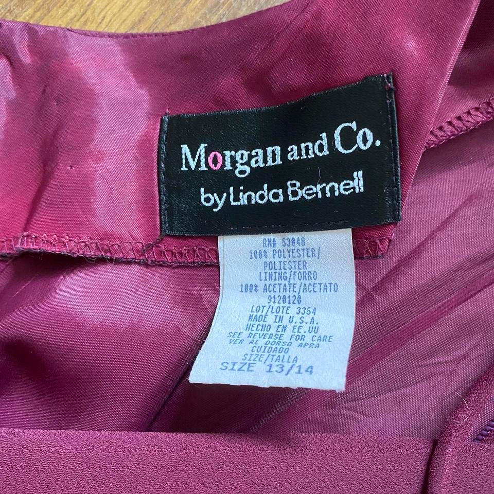 Morgan & Co vintage 90s plum open back evening dress UK 12