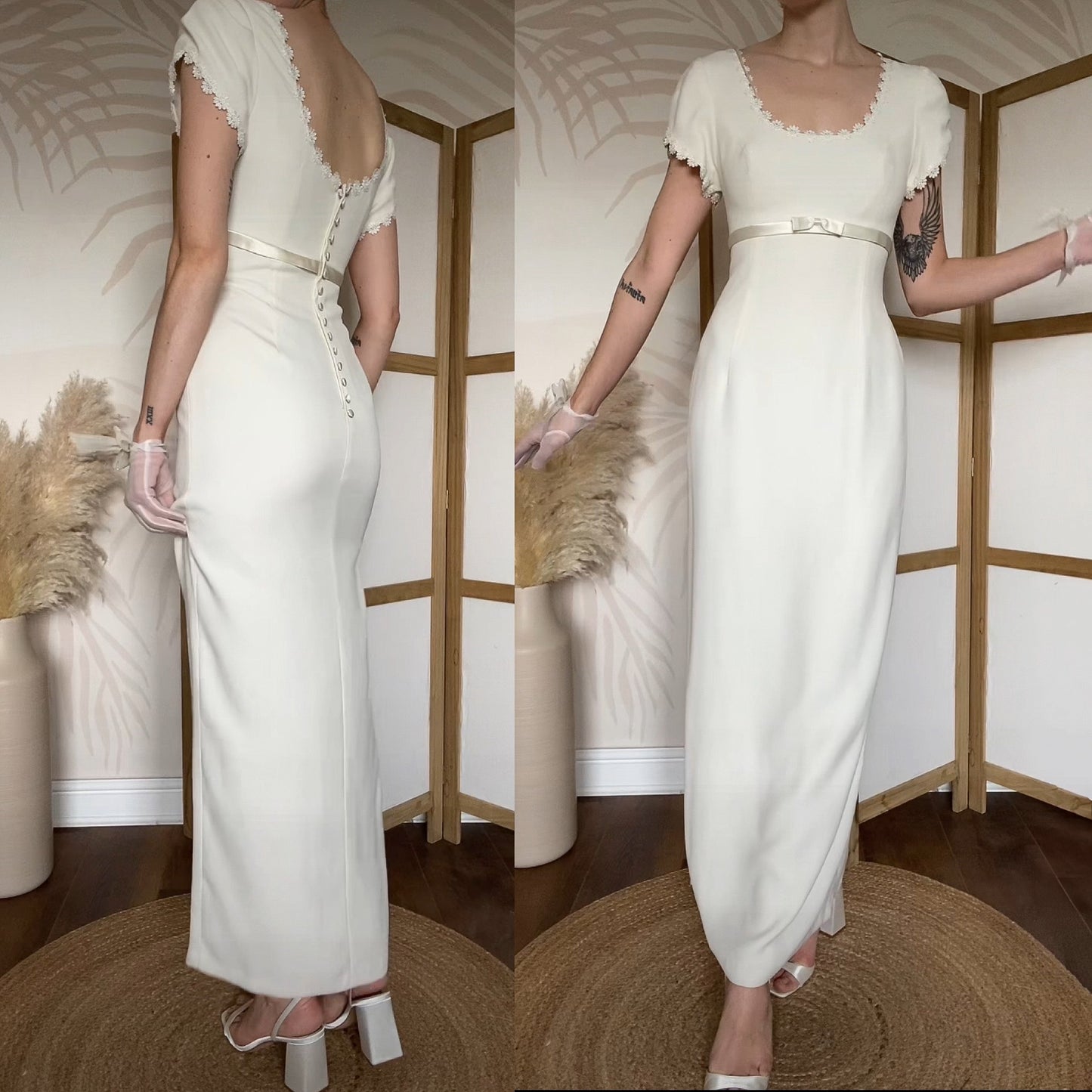 Victoria Jane cream short sleeve wedding dress uk 10-12