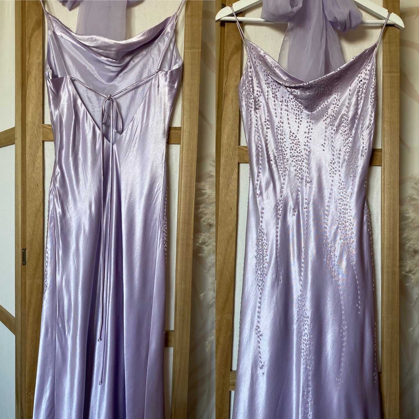 Yve London lilac glittery evening dress & shawl uk 8