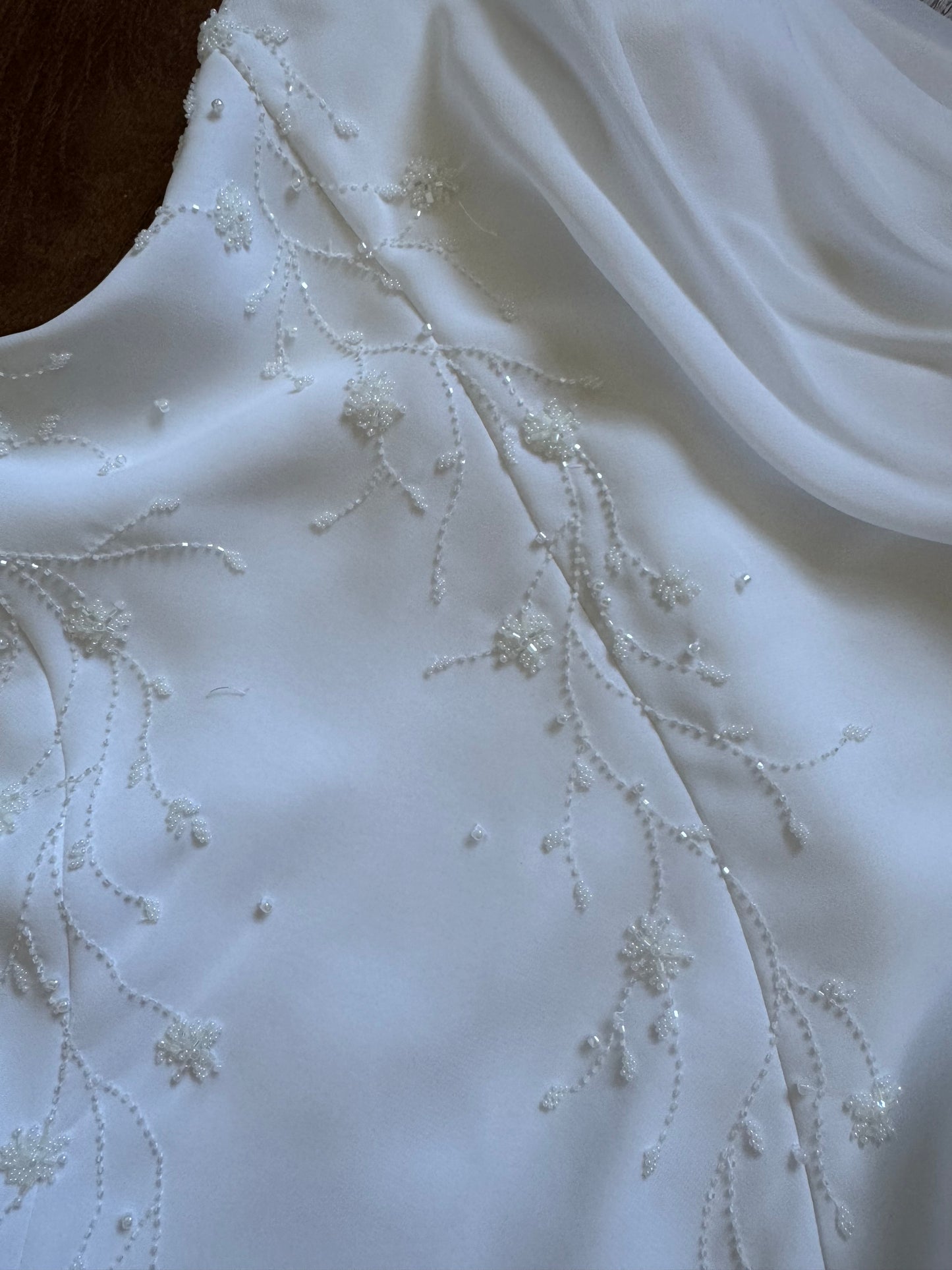 White Ronald Joyce beaded wedding dress UK 14