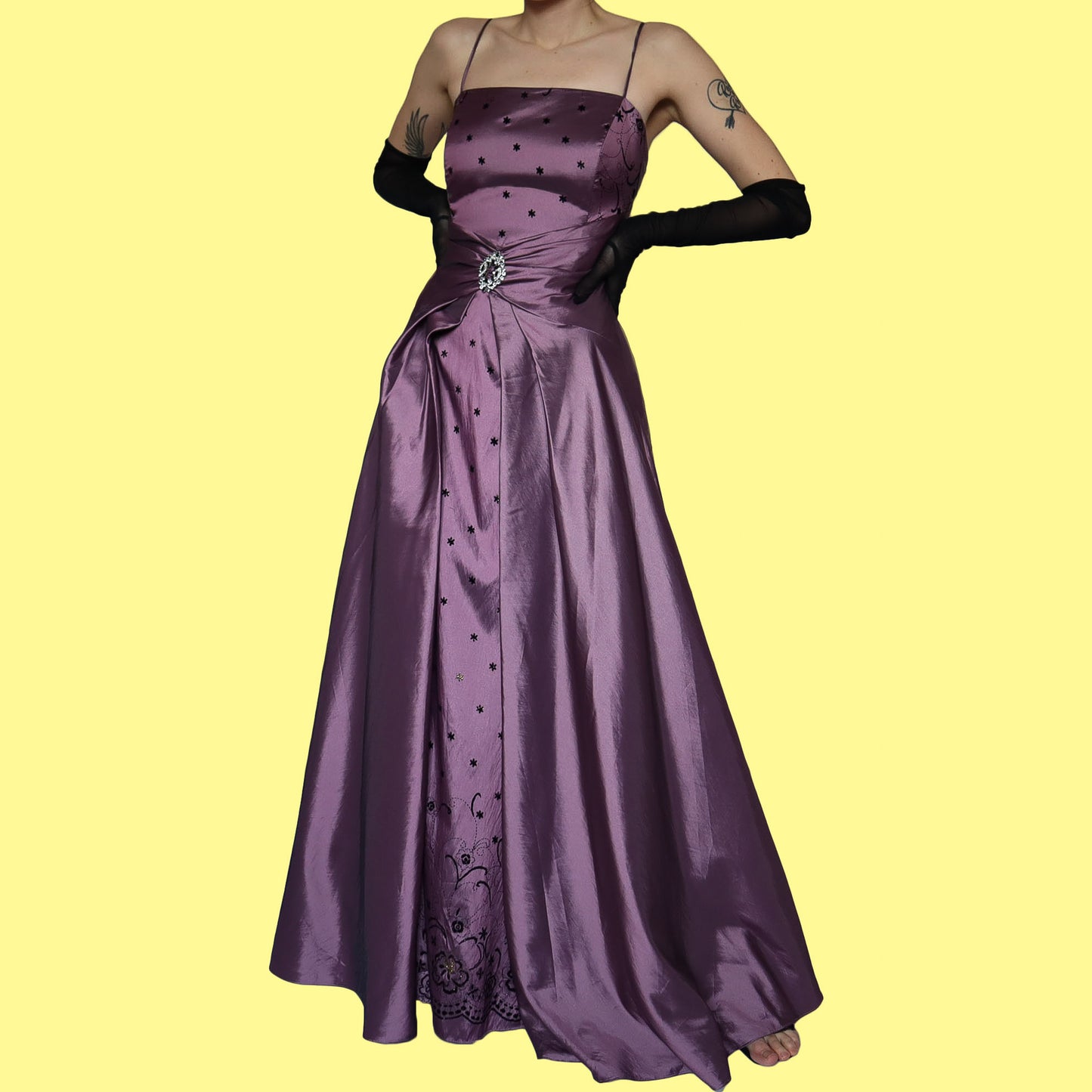Vintage YVE London purple gown UK 18-20