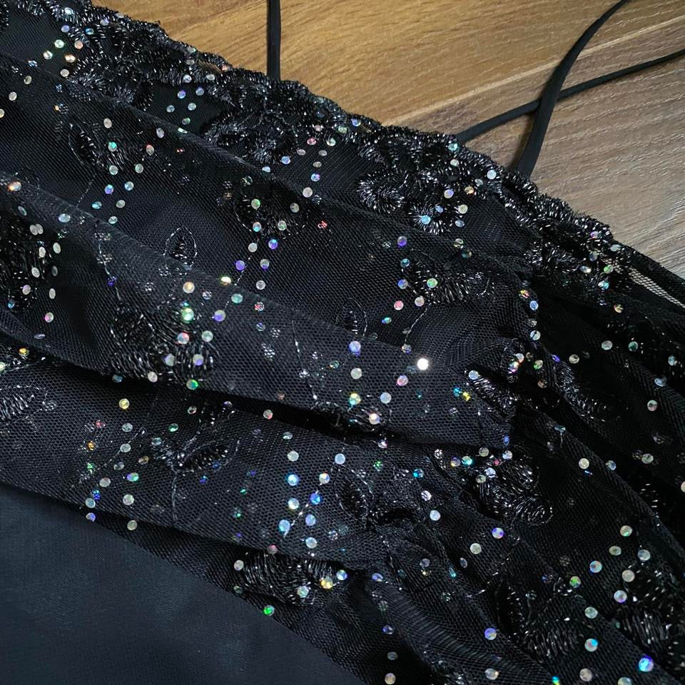 YVE London black evening dress UK 10-12