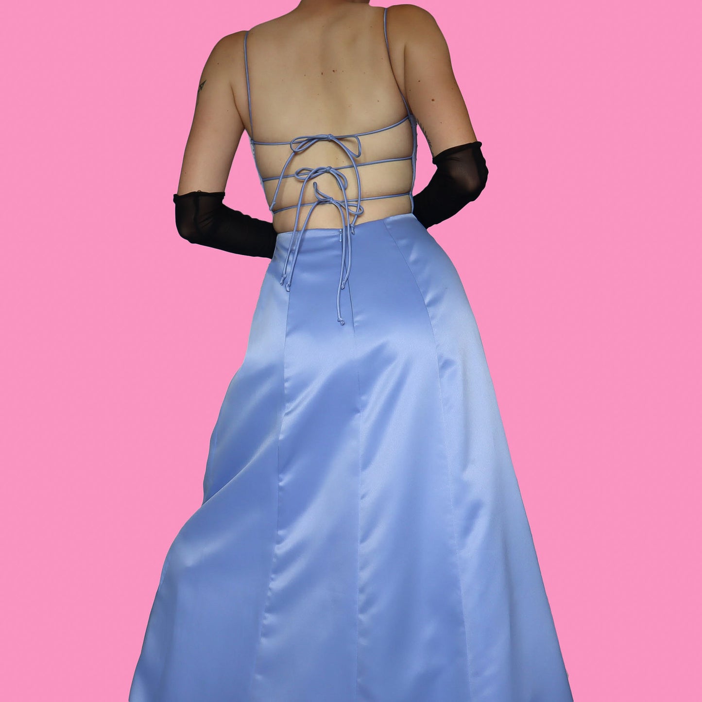 Morgan & Co cornflower blue a-line prom dress UK 8