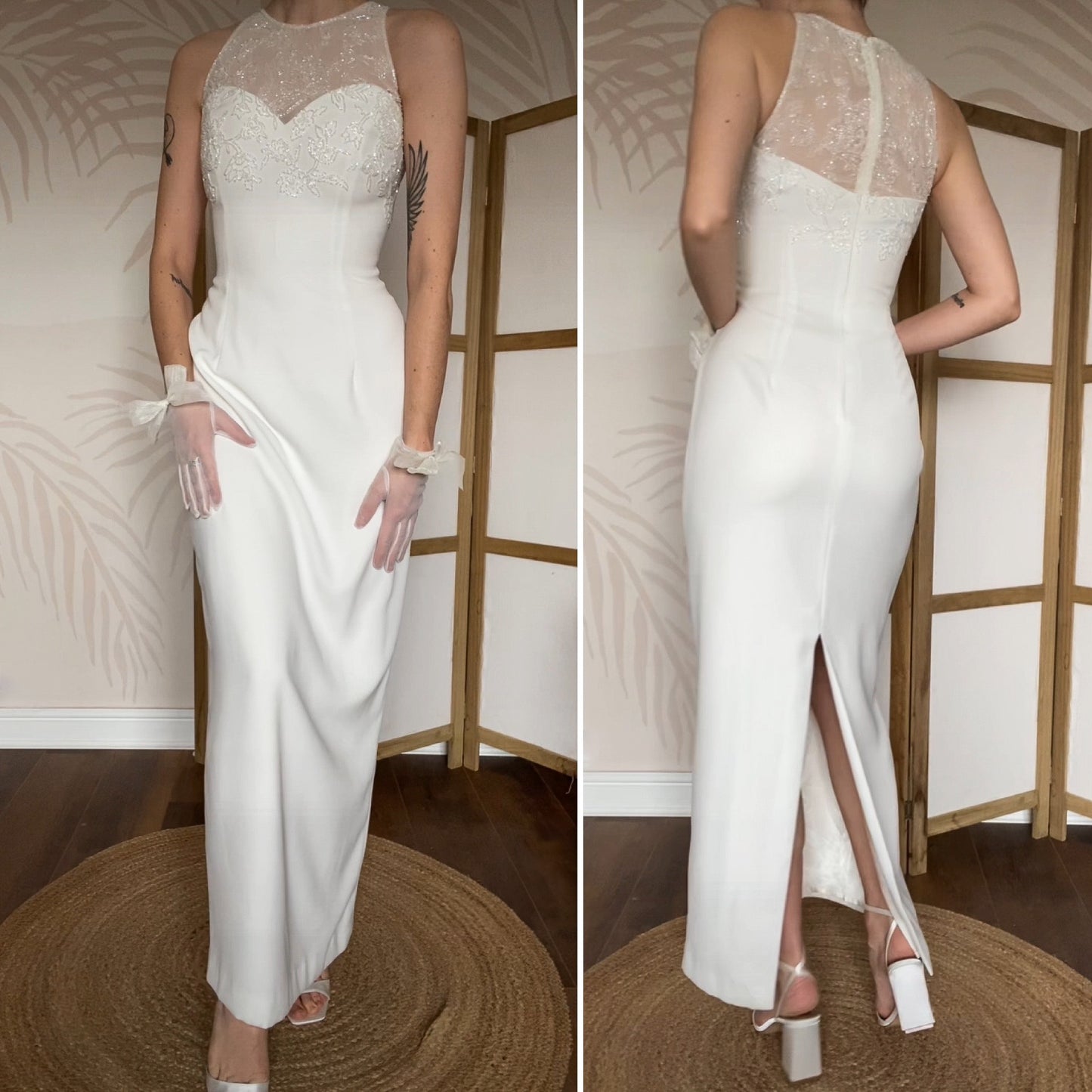 Victoria Jane white beaded wedding dress UK 12