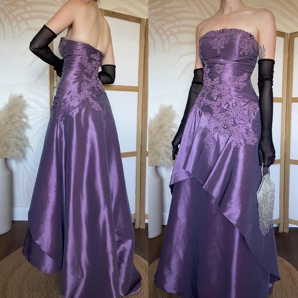 Goya purple strapless prom gown & shawl uk 8