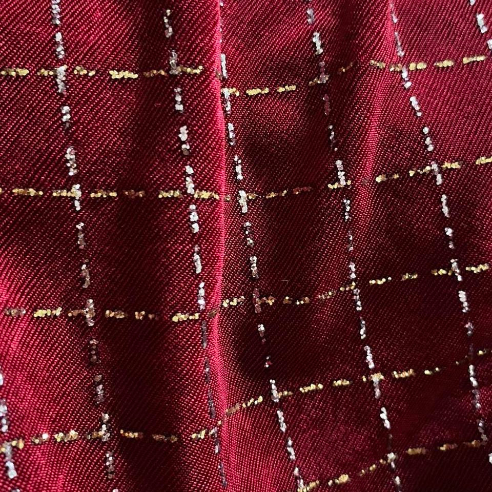 Red stretch high neck glittery evening dress UK 10