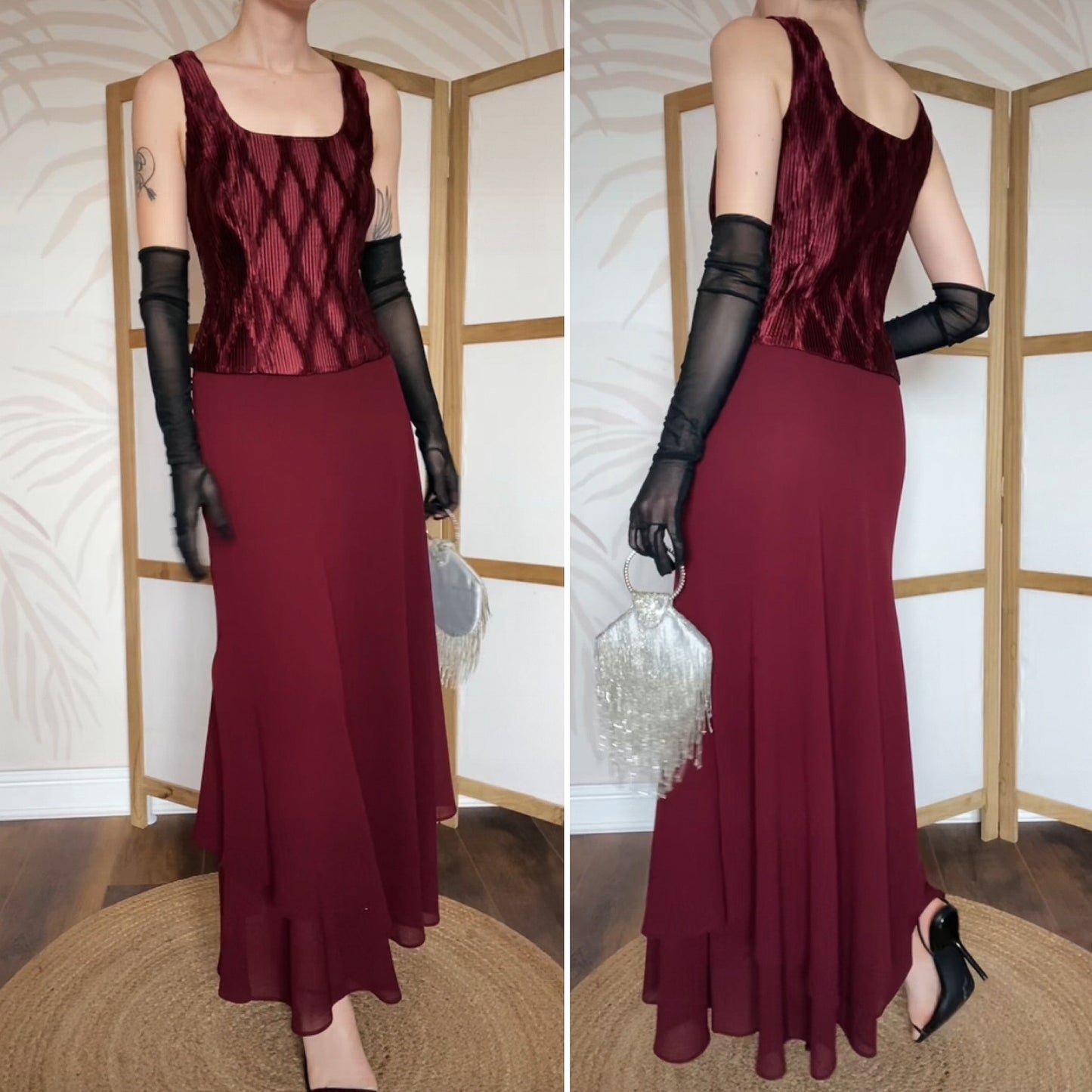 Joseph Ribkoff burgundy 2 piece set uk 10