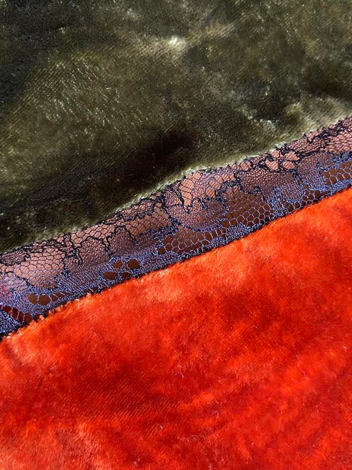 Velvet silk blend panelled evening dress uk 12