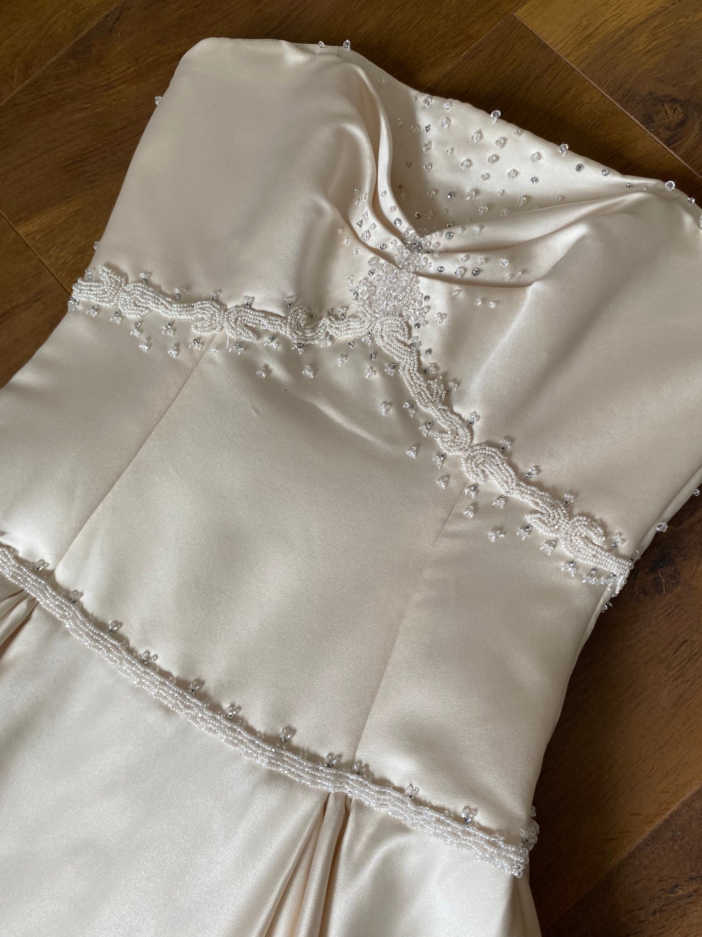 Ivory Maggie Sottero strapless a-line vintage wedding dress uk 10
