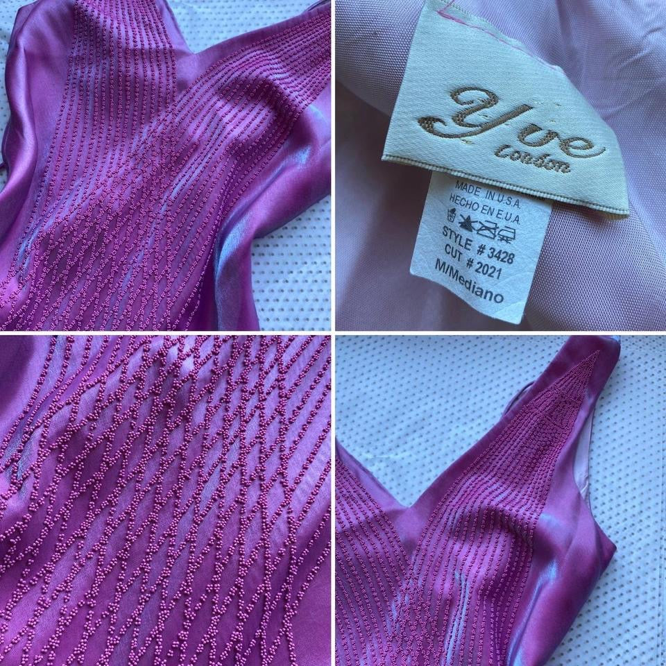 YVE London silky pink evening dress UK 10