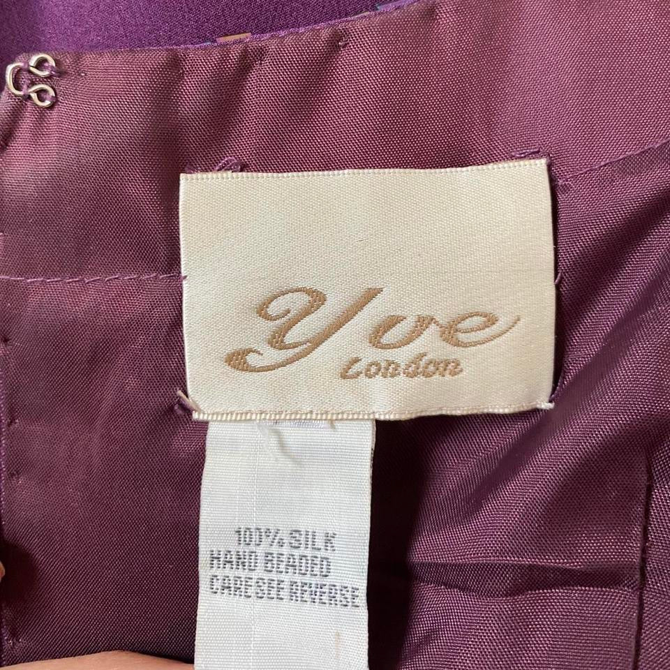 YVE London 100% silk beaded dress UK 12