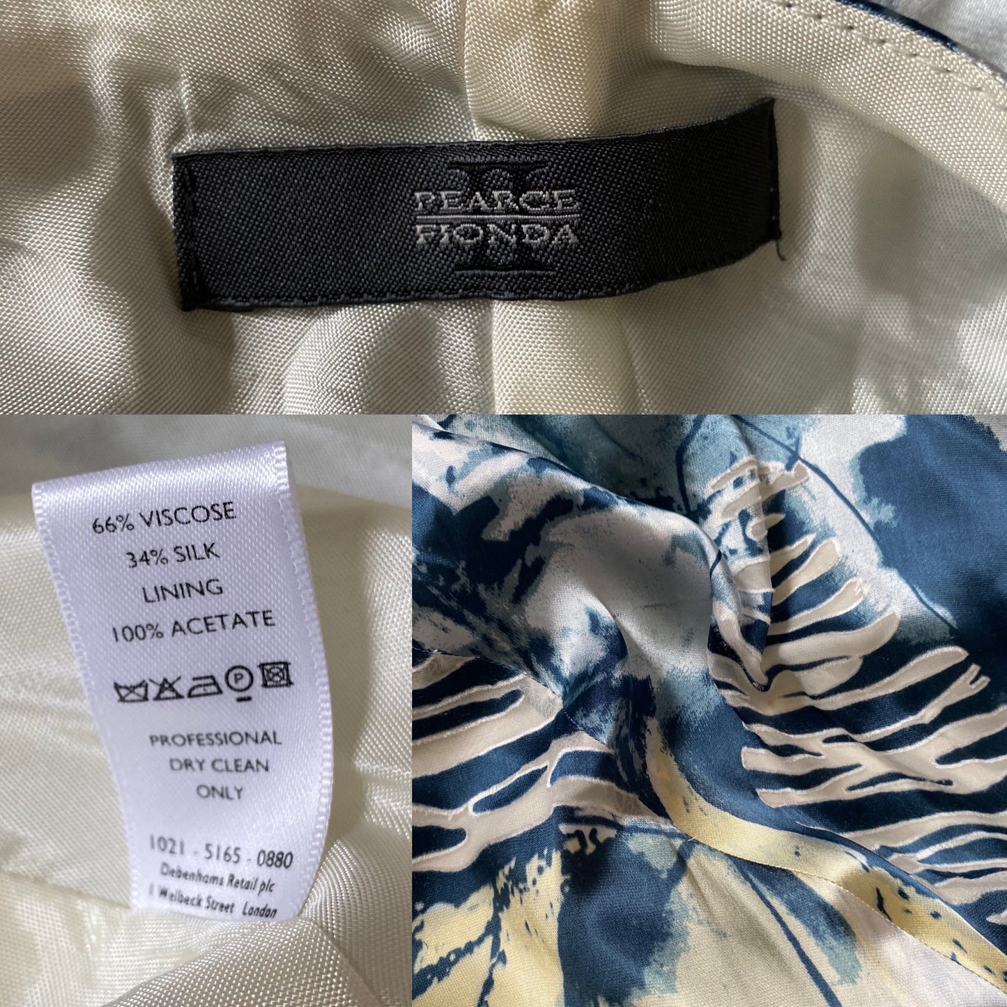 Silk blend print evening slip dress UK 10-12