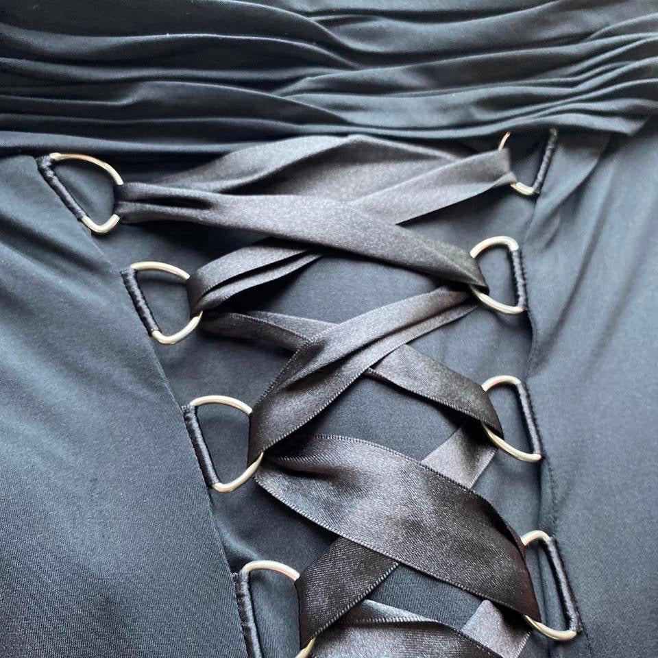 Gothic Bernshaw black lace up evening dress UK 10, 12 & 14 available