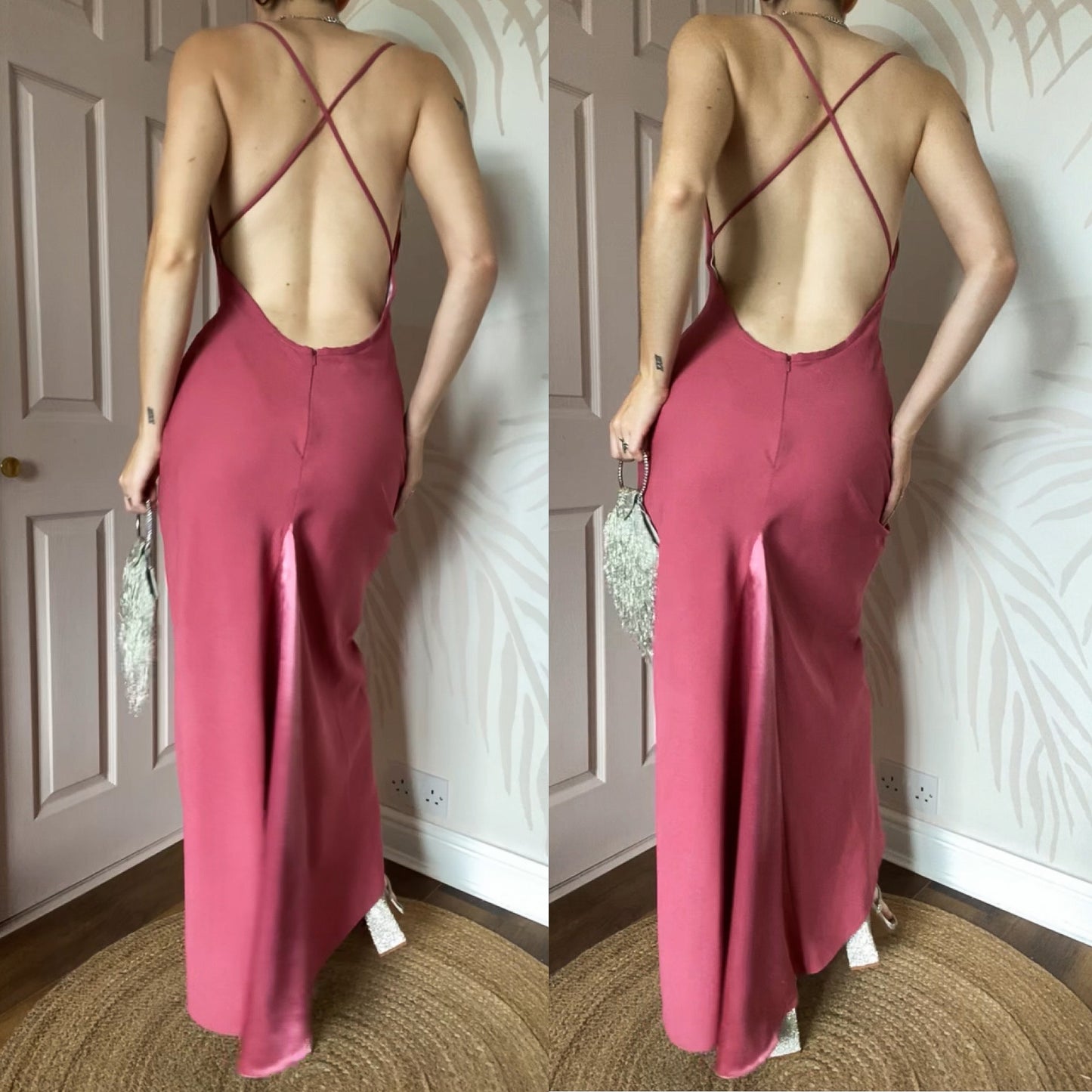 Dawn Stretton dusky pink evening dress UK 12