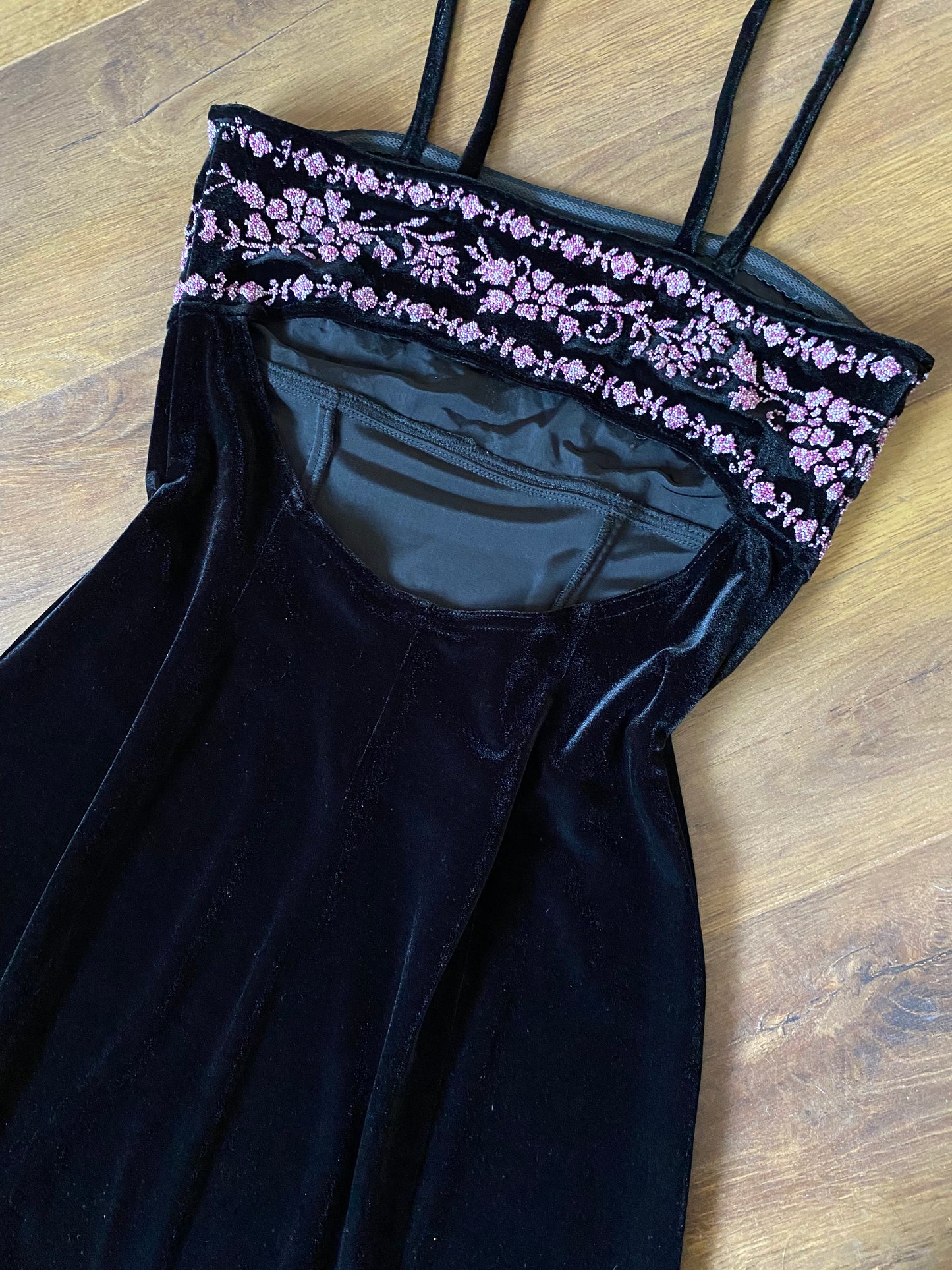 Tadashi black & pink beaded 2 piece dress and jacket uk 12