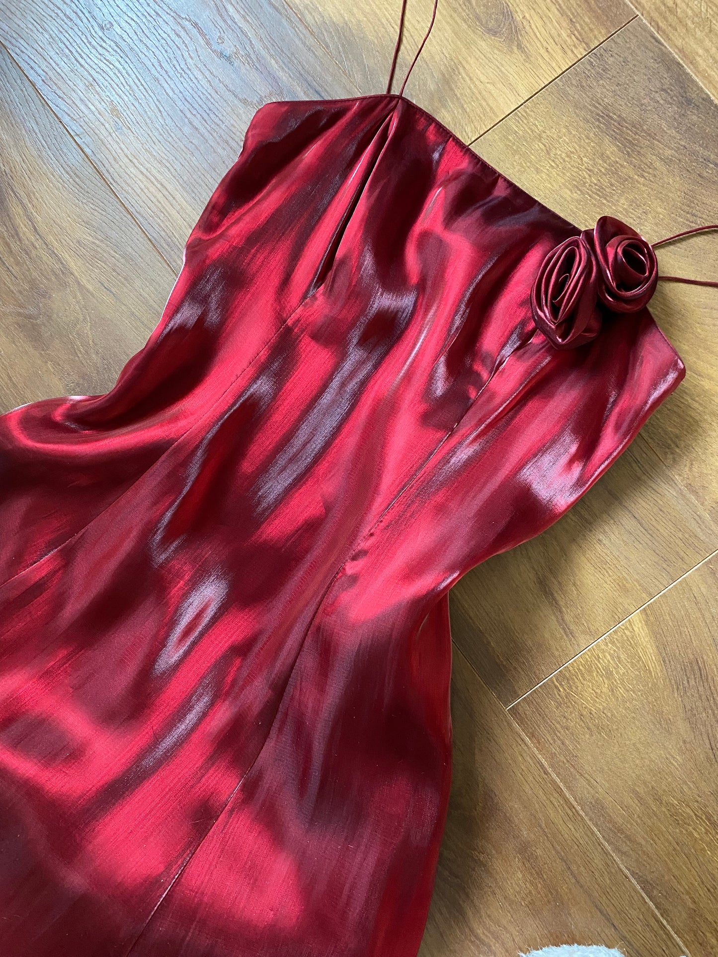 Red Debut silky a-line gown UK 6 & 8 available